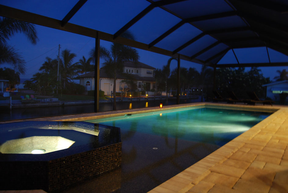 House Aruba Pool at Night